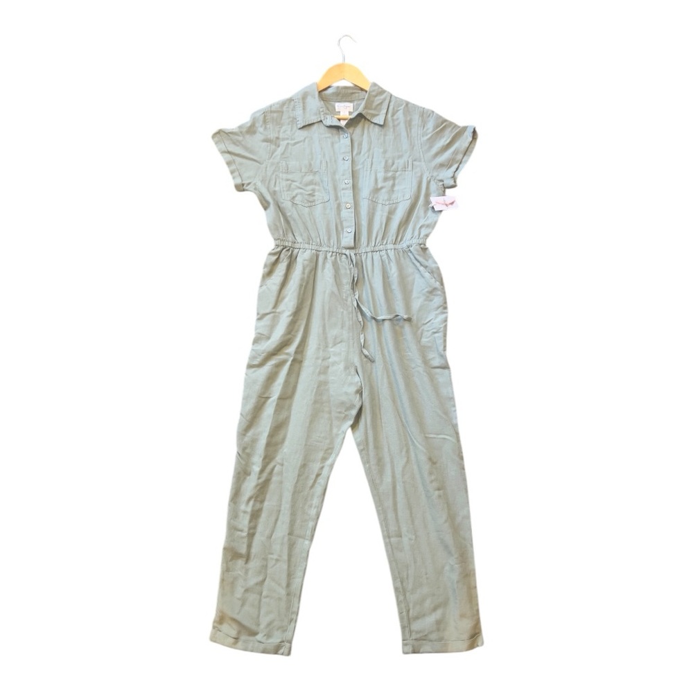 Jessica Simpson Green Short Sleeve Jumpsuit